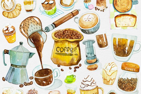 Download Coffee Clipart Watercolor DIY Elements - Diy elements Collection