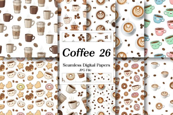 Download Coffee Seamless Digital Paper Bundle - Bundle Collection