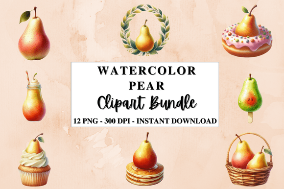 Download Watercolor Pear Clipart Bundle - Premium Resources