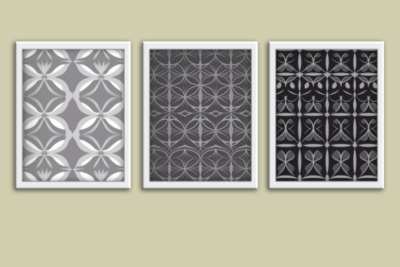 Download Gray Pattern Set of 3 Wall Art Prints - Set Collection
