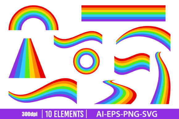 Download Rainbow Clipart Set - Set Collection