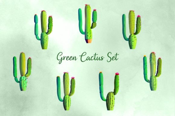 Download Green Cactus Set - Set Collection