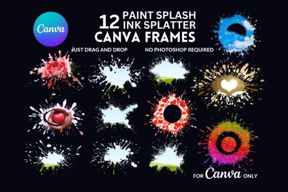 Download 12 Dynamic Paint Splash Canva Frame - Paint Collection