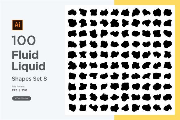 Download Fluid Liquid Shape V1 100 SET 8 - Set Collection