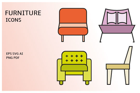Download Sofa and Home Decoration Icons Set - Set Collection