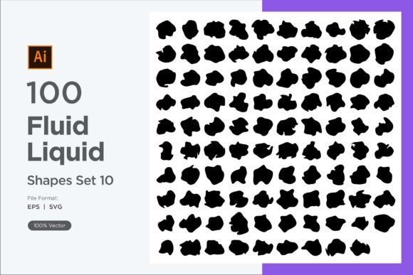 Download Fluid Liquid Shape V1 100 SET 10 - Set Collection