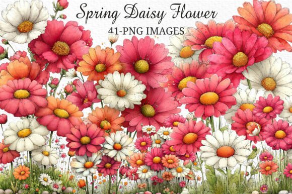 Download Spring Daisy Flower Clipart Png Bundle - Bundle Collection