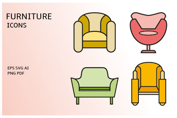 Download Sofa and Home Decoration Icons Set - Set Collection