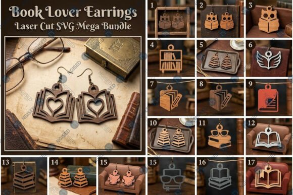 Download Book Lover Earrings SVG Mega Bundle - Bundle Collection