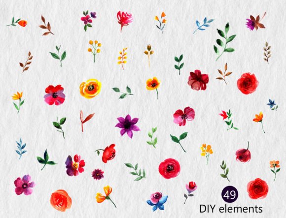 Download Blooming Watercolors Pink DIY Elements - Premium Resources