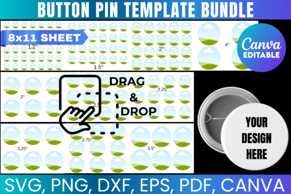 Download Button Pin Canva Template Bundle - Bundle Collection