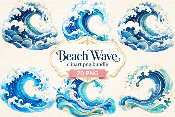 Download Beach Wave Clipart PNG Bundle - Bundle Collection