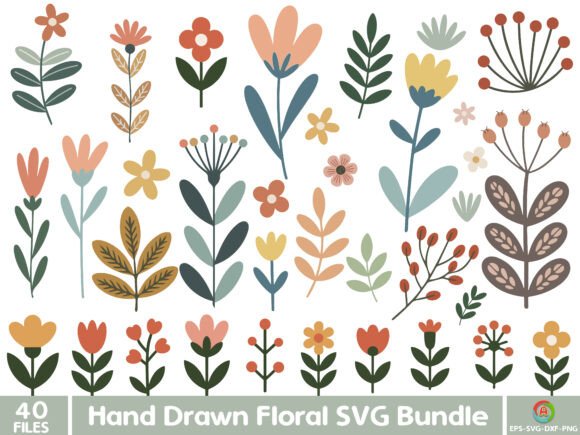 Download Hand Drawn Floral SVG Bundle - Bundle Collection