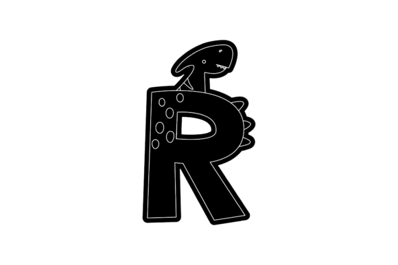 Download Dinosaur Alphabet Graphic Black Style - Style Collection