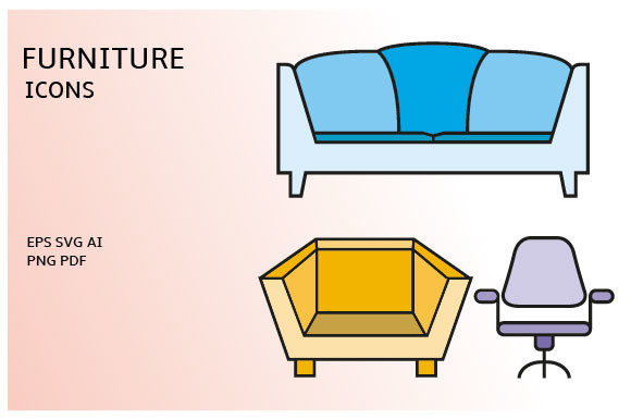 Download Sofa and Home Decoration Icons Set - Set Collection