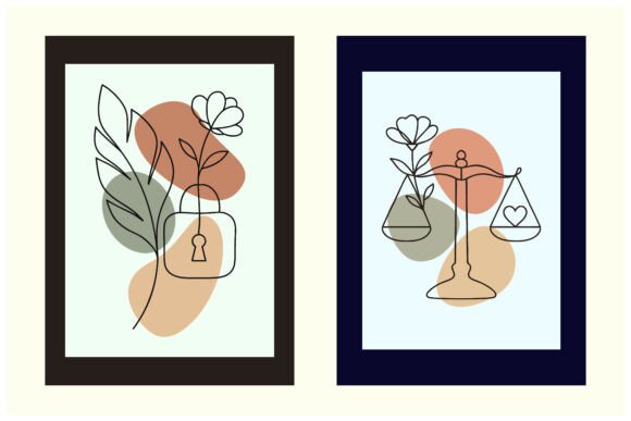 Download Wall Art Set Abstract Line Art - Set Collection