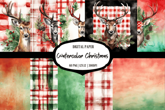 Download BUNDLE Christmas Background | Watercolor - Bundle Collection