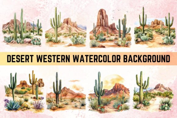Download Desert Western Watercolor Background - Watercolor background Collection