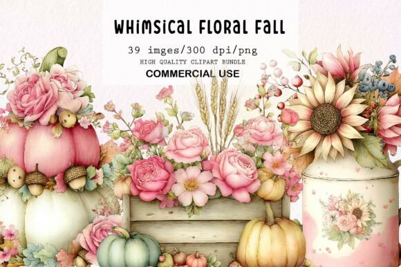 Download Whimsical Floral Fall Clipart Bundle - Bundle Collection