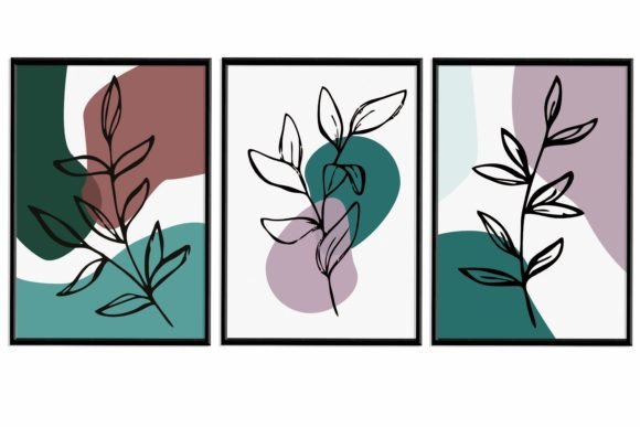 Download Set of 3 Abstract Wall Art Printable. - Set Collection