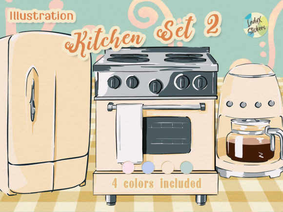 Download Kitchen Set 2: Fridge CoffeeMaker Stove - Set Collection