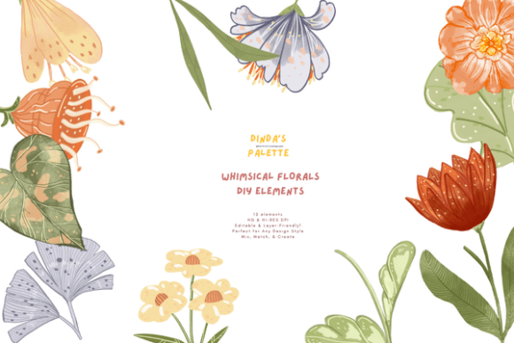 Download Whimsical Florals DIY Elements - Premium Resources