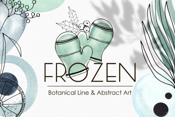 Download Winter Botanical Line Abstract Art Set - Set Collection