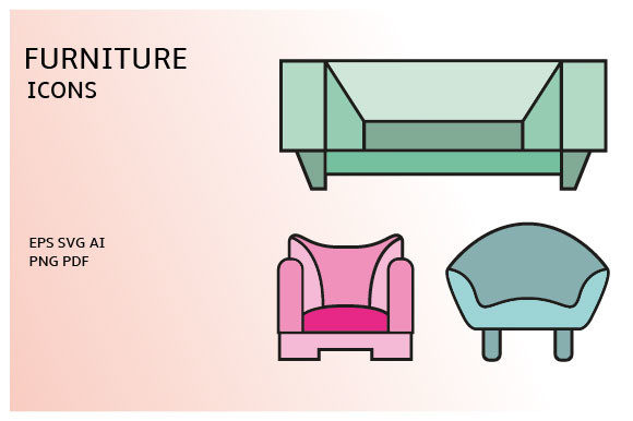 Download Sofa and Home Decoration Icons Set - Set Collection
