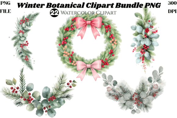 Download Winter Botanical Clipart Bundle PNG | - Bundle Collection