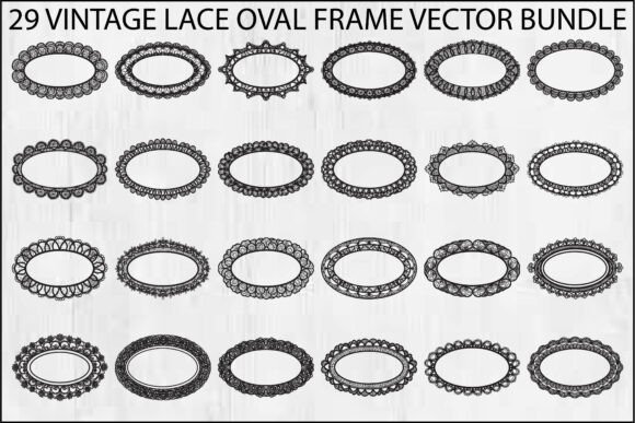 Download Vintage Lace Oval Frame Bundle - Bundle Collection