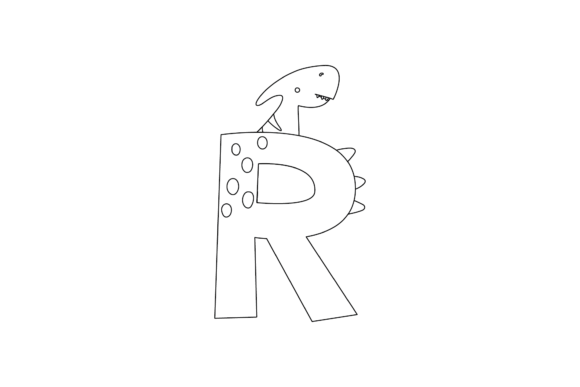 Download Dinosaur Alphabet Graphic Outline Style - Style Collection