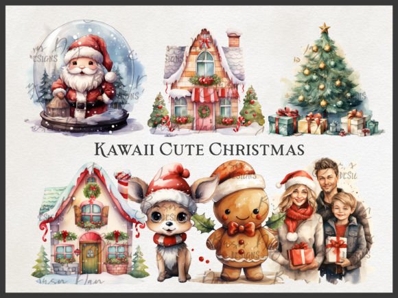 Download Kawaii Cute Christmas Clipart Bundle - Bundle Collection