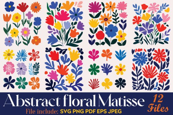 Download Abstract Floral Matisse Bundle SVG PNG - Bundle Collection