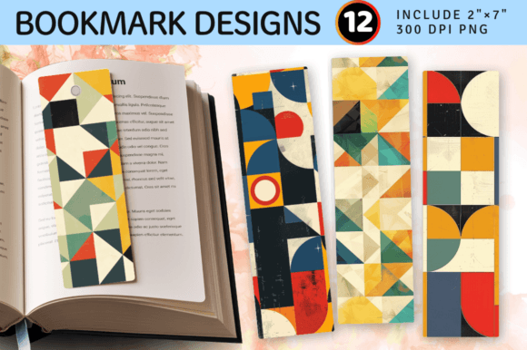 Download Retro Geometric Shapes PNG Bookmark Desi - Geometric Collection