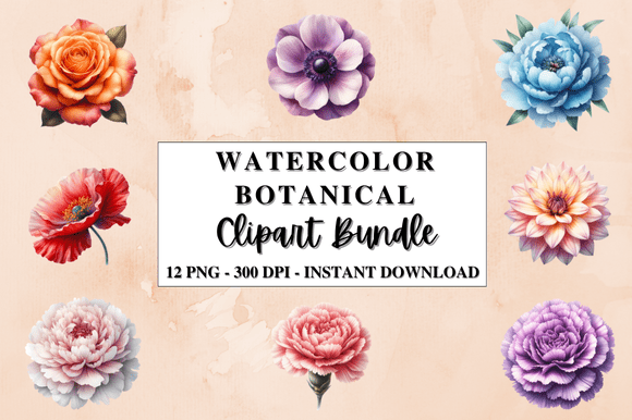 Download Watercolor Botanical Clipart Bundle - Bundle Collection