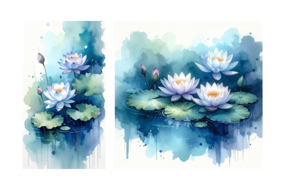 Download Lotus Pond Watercolor Background Art - Watercolor background Collection