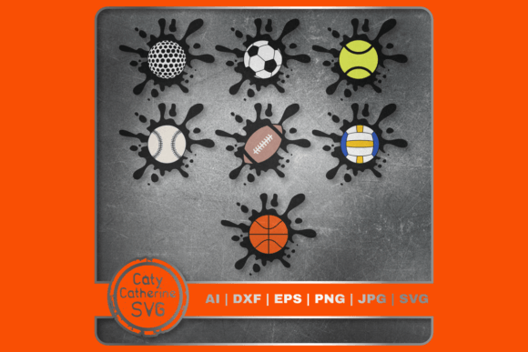 Download Ink Splat Sports Ball Bundle 7 Designs! - Bundle Collection