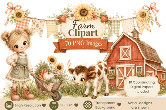 Download Watercolor Farm Clipart Bundle - Bundle Collection