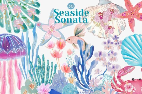 Download Coastal Watercolor Clipart Bundle - Bundle Collection
