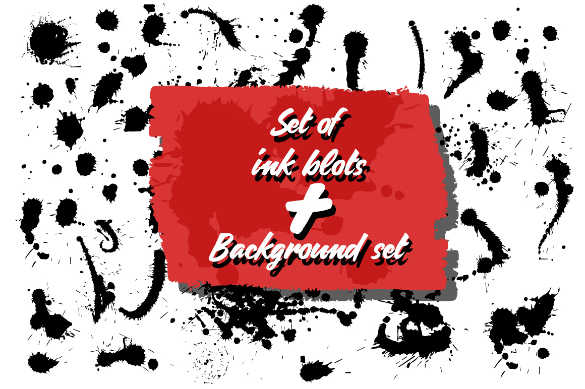 Download Ink Blots Set + 10 Backgrounds - Set Collection