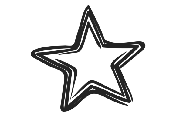 Download Grungy Star Sketch. Paint Brush Black Do - Paint Collection