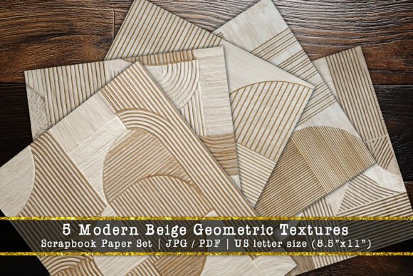 Download Modern Beige Geometric Scrapbook Papers - Geometric Collection