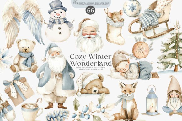 Download Watercolor Christmas Decor Clipart - Premium Bundle
