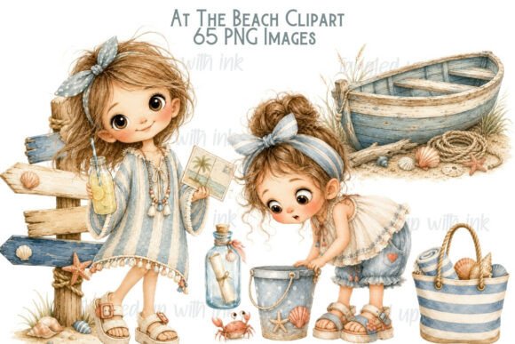Download Beach Girl Clipart Bundle PNG - Bundle Collection