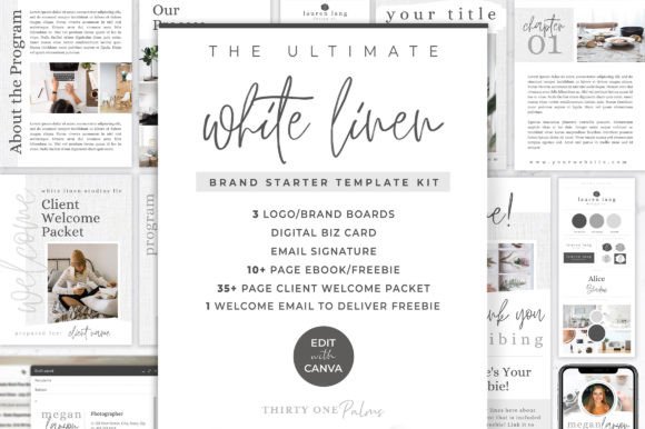 Download Branding Kit Bundle for Canva | Linen - Bundle Collection