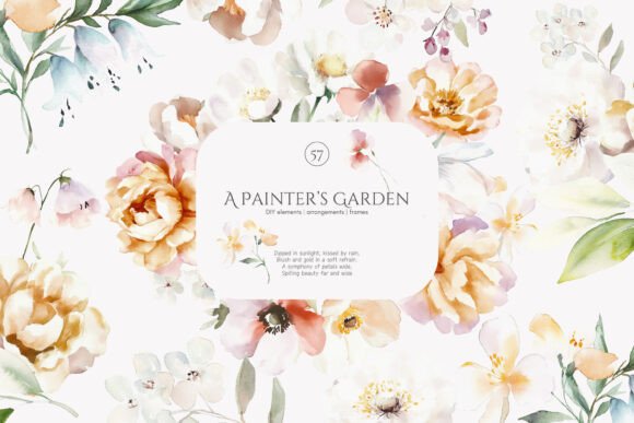 Download Watercolor Modern Flowers Clipart Set - Set Collection