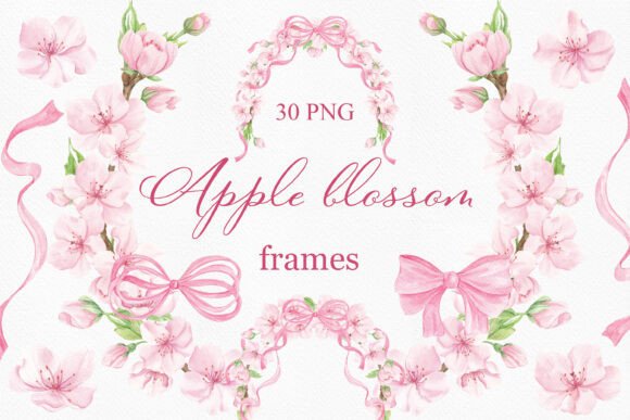 Download Watercolor Hand Painted Apple Blossoms - Paint Collection