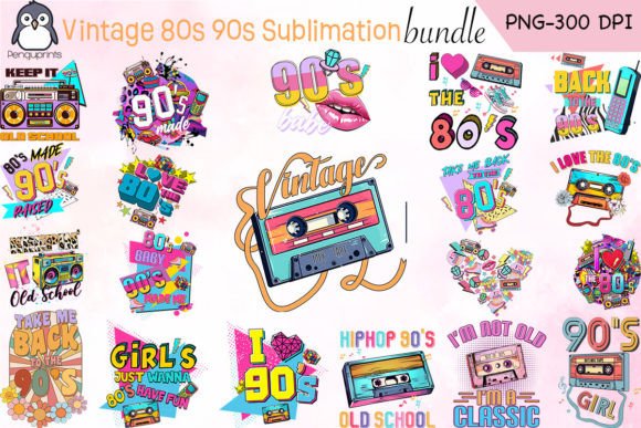 Download Vintage Retro 80s 90s Sublimation Bundle - Bundle Collection