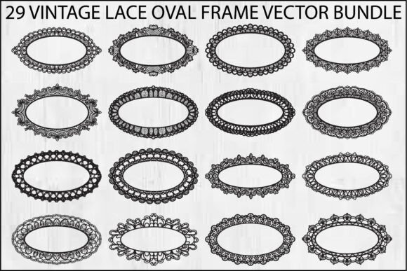 Download Vintage Lace Oval Frame Bundle - Bundle Collection